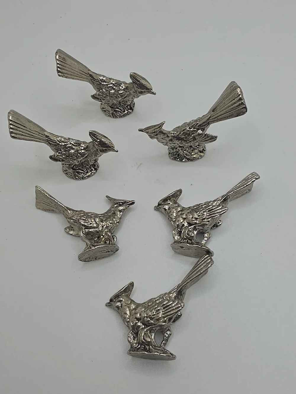 Silver Road Runner Bird Figurines Decorative Bird Statues